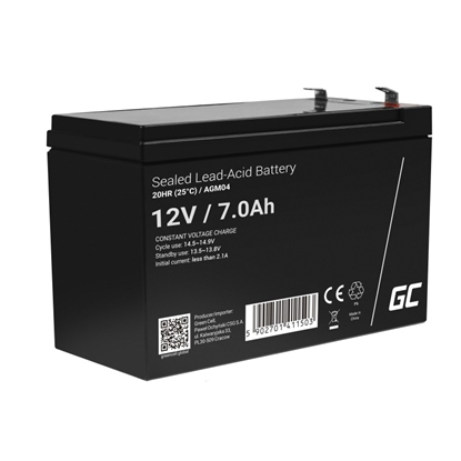 Изображение Akumulators Green Cell AGM 12V 7Ah VRLA Battery