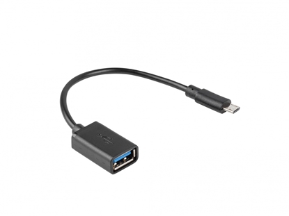 Picture of Adapter MICRO USB(F)- USB-A(f )2.0 0.15M OTG Czarny 