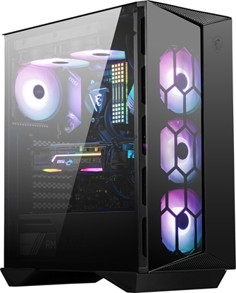 Attēls no MSI MPG GUNGNIR 110R Mid Tower Gaming Computer Case Black, USB 3.2 Gen2 Type C, 4x 120mm ARGB Fan, Mystic Light Sync, 1 to 6 ARGB Control board, 2x Tempered Glass Panels, ATX, mATX, mini-ITX