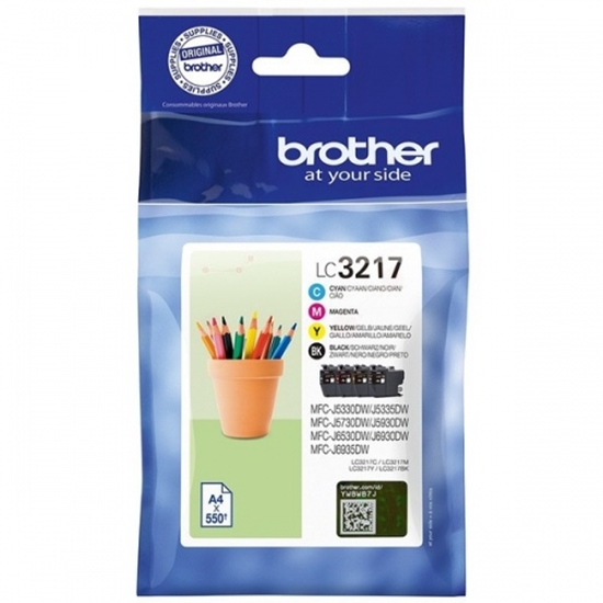 Picture of Brother LC3217VALDR ink cartridge 4 pc(s) Original Black, Cyan, Magenta, Yellow
