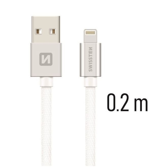 Picture of Swissten Textile Fast Charge 3A Lightning Data and Charging Cable 20 cm