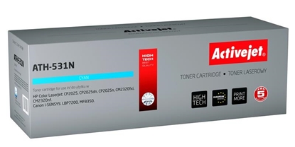 Attēls no Activejet ATH-531N toner (replacement for HP 304A CC531A, Canon CRG-718C; Supreme; 3200 pages; cyan)