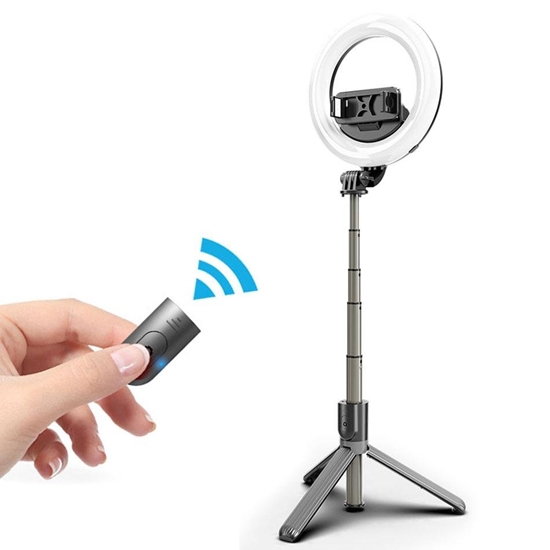 Picture of Mocco 4in1 Selfie Stick with 3-Tone LED Lamp / Tripod Stand / Bluetooth Remote Control