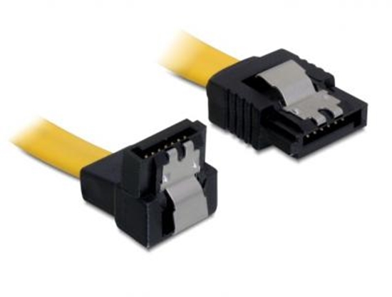 Изображение Delock cable SATA 10cm downstraight metal  yellow