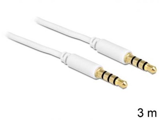 Picture of Delock Cable Stereo Jack 3.5 mm 4 pin male  male 3 m