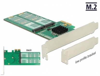 Изображение Delock PCI Express Card > 4 x internal M.2 Key B - Low Profile Form Factor