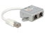 Изображение Delock RJ45 Port Doubler 1 RJ45 male  2 RJ45 female (1x Ethernet, 1x ISDN)