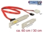 Picture of Delock Slot bracket SATA 6 Gb/s 7 pin receptacle + Molex 2 pin power plug internal > SATA male pin 8 power external