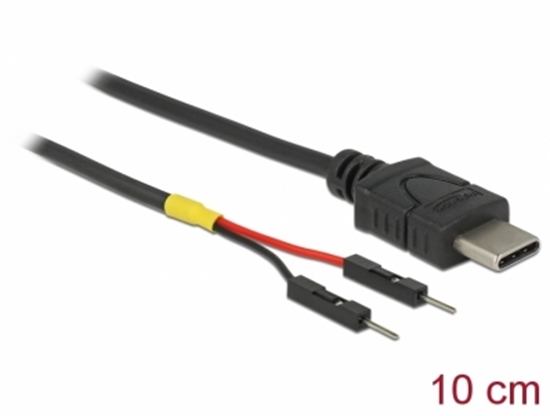 Изображение Delock USB Power Cable Type-C to 2 x pin header male separate power 10 cm