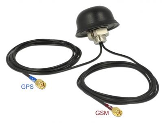 Picture of Multiband GPS GSM UMTS LTE SMA 2 - 5 dBi 2 x 2 m RG-174 Antenna omnidirectional roof mount outdoor