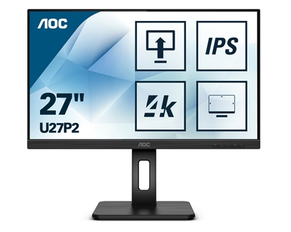 Изображение AOC P2 U27P2 LED display 68.6 cm (27") 3840 x 2160 pixels 4K Ultra HD Black