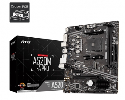 Attēls no MSI A520M-A PRO motherboard AMD A520 Socket AM4 micro ATX
