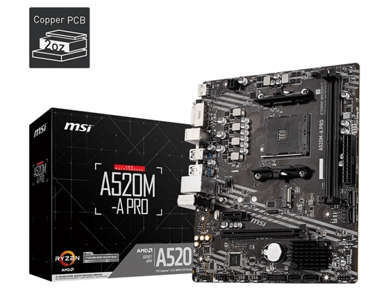 Picture of MSI A520M-A PRO motherboard AMD A520 Socket AM4 micro ATX