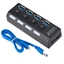 Attēls no Roger AD15653 USB 3.0 Hub - Splitter 4 x USB 3.0 / 5 Gbps With Separate On / Off Buttons