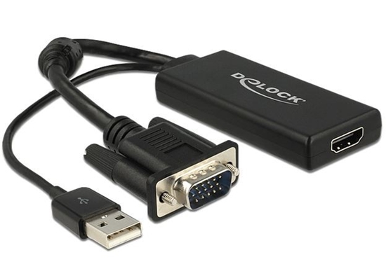 Изображение Delock VGA to HDMI Adapter with Audio black