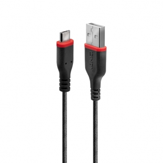 Picture of Lindy 2m Reinforced USB Type A to Micro-B Charging Cable