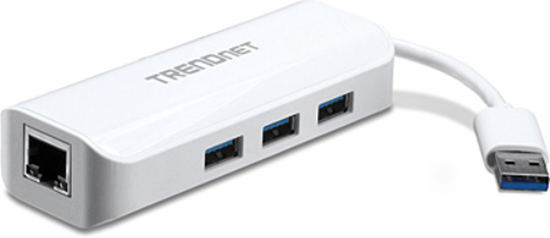 Изображение HUB USB TRENDnet 1x RJ-45  + 3x USB-A 3.0 (TU3-ETGH3)