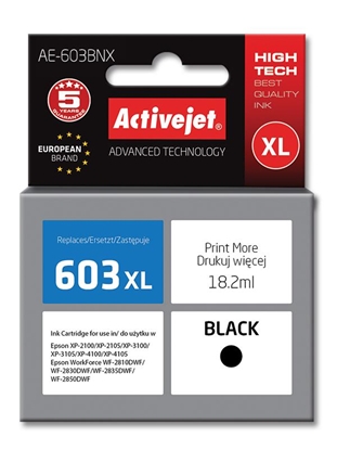 Picture of Activejet AE-603BNX ink (replacement for Epson 603XL T03A14; Supreme; 18,2 ml; black)