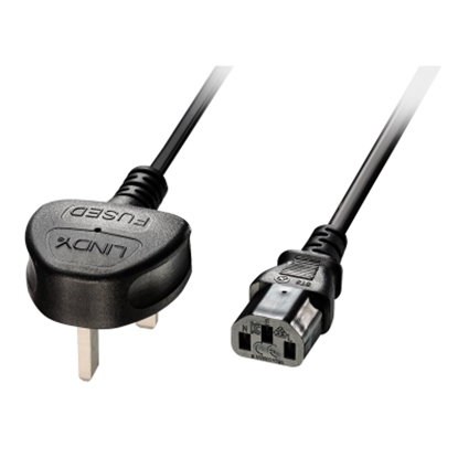 Picture of UK 3 Pin Plug to IEC C13 Mains Power Cable, 5m