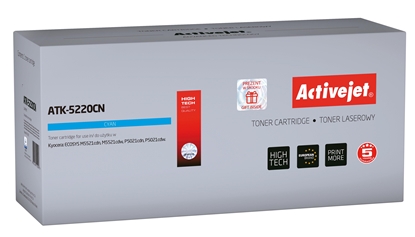 Attēls no Activejet ATK-5220CN toner for Kyocera printer; Kyocera TK-5220C replacement; Supreme; 1200 pages; cyan