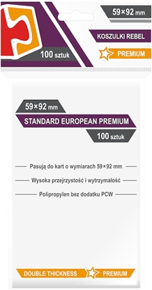 Attēls no Koszulki 59 x 92 mm Standard European Premium 100 sztuk