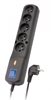 Picture of LESTAR LV530W 2,5M surge protector Black, Grey 5 AC outlet(s) 2.5 m