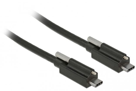 Picture of Delock Cable SuperSpeed USB 10 Gbps (USB 3.1 Gen 2) USB Type-C™ male > USB Type-C™ male with screw on top 1 m black