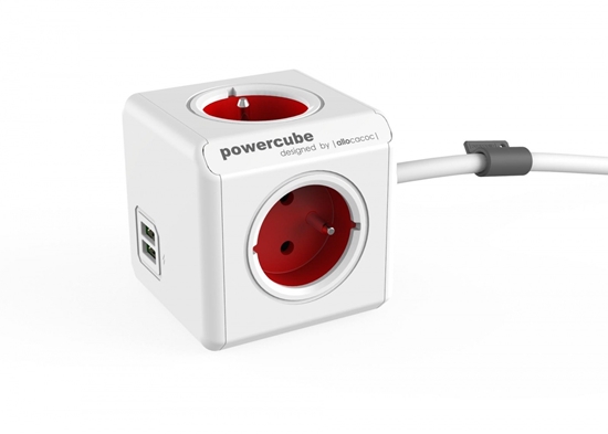 Picture of Listwa zasilająca PowerCube Extended USB 1,5m 2402RD/FREUPC Czerwona