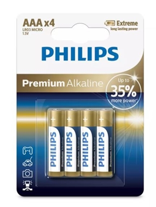 Picture of 1x4 Philips Premium Alkaline AAA Batterie