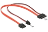 Picture of Cable SATA 6 Gbs 7 pin receptacle + 4 pin power plug  Slim SATA 13 pin receptacle 30 cm