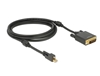 Picture of Delock Cable mini Displayport 1.2 male with screw  DVI male 4K Active black 2 m