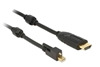 Picture of Delock Cable mini Displayport 1.2 male with screw  HDMI male 4K Active black 5 m