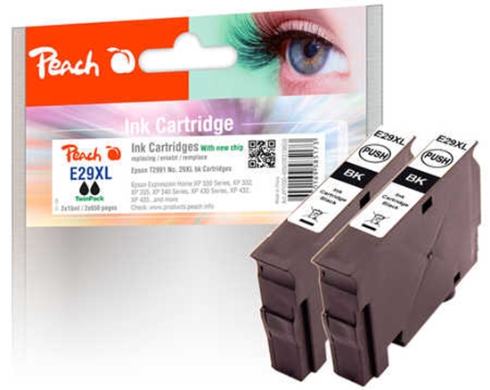 Picture of Peach PI200-409 ink cartridge 2 pc(s) Compatible Black