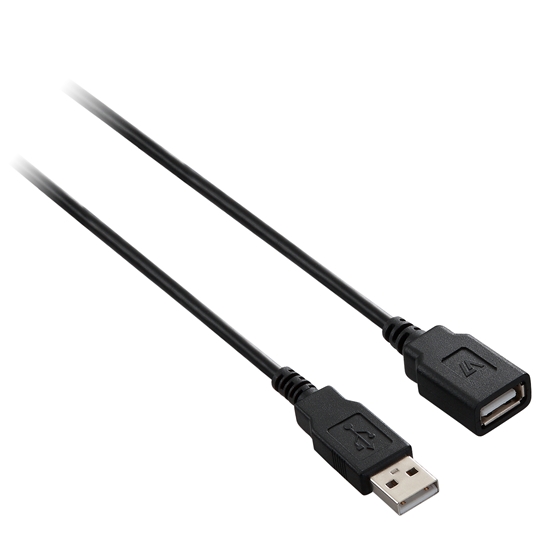 Picture of V7 Black USB Cable USB 2.0 A Female to USB 2.0 A Male 3m 10ft