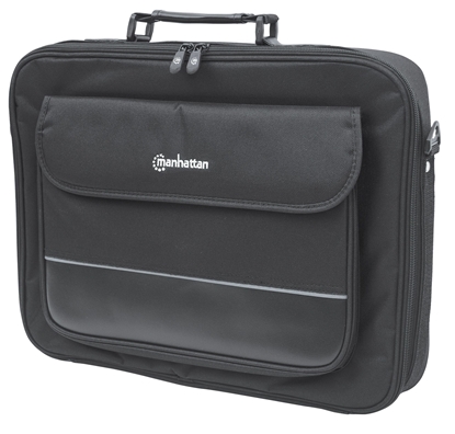 Изображение Manhattan Empire Laptop Bag 17.3", Clamshell design, Accessories Pocket, Shoulder Strap (removable), Notebook Case, Black, Three Year Warranty