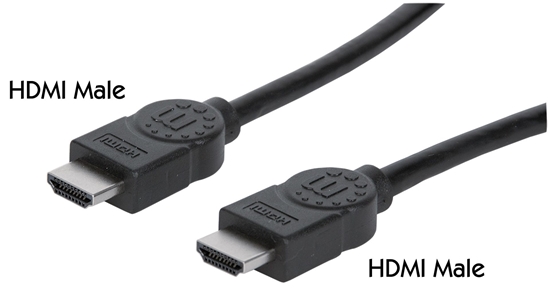 Picture of Manhattan HDMI Cable with Ethernet, 4K@30Hz (High Speed), 3m, Male to Male, Black, Equivalent to HDMM3MHS, Ultra HD 4k x 2k, Fully Shielded, Gold Plated Contacts, Lifetime Warranty, Polybag