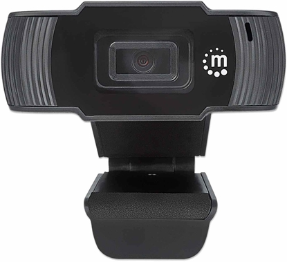 Изображение Manhattan USB Webcam, Two Megapixels (Clearance Pricing), 1080p Full HD, USB-A, Integrated Microphone, Adjustable Clip Base, 30 frame per second, Black, Three Year Warranty, Box