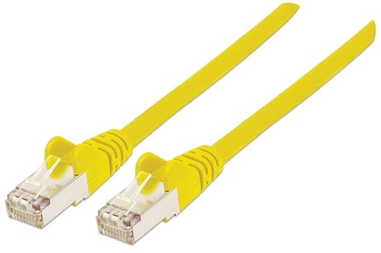 Изображение Intellinet Network Patch Cable, Cat7 Cable/Cat6A Plugs, 10m, Yellow, Copper, S/FTP, LSOH / LSZH, PVC, RJ45, Gold Plated Contacts, Snagless, Booted, Lifetime Warranty, Polybag