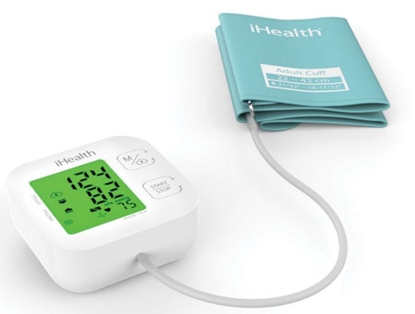 Attēls no iHealth | Track | KN-550BT | White/Blue | Calculation of blood pressure (systolic and diastolic), Calculation of heart rate | 4 | Wireless Bluetooth connection | Automatic | Weight 438 g