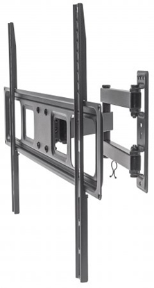 Изображение Manhattan TV & Monitor Mount, Wall, Full Motion, 1 screen, Screen Sizes: 37-65", Black, VESA 100x100 to 600x400mm, Max 35kg, LFD, Tilt & Swivel with 3 Pivots, Lifetime Warranty