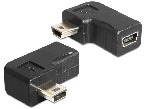 Picture of Delock Adapter USB-B mini 5 pin male  female 90angled