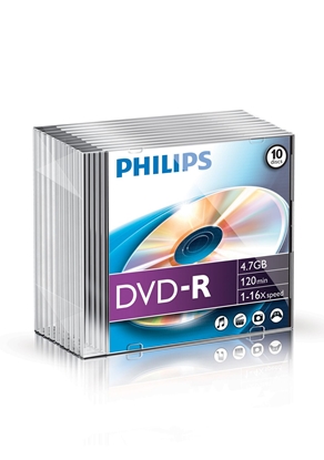 Изображение 1x10 Philips DVD-R 4,7GB 16x SL