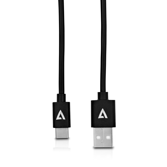 Picture of V7 Black USB Cable USB 2.0 A Male to USB-C Male 2m 6.6ft