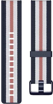 Attēls no Fitbit | Versa-Lite Woven Hybrid Band, large, navy/pink | The Fitbit Versa woven hybrid band is made of polyester woven material on top and fluoroelastomer material on the bottom with an aluminium buckle. | The Fitbit Versa woven hybrid band is not water 