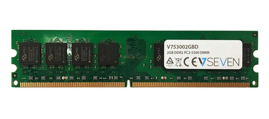 Picture of V7 2GB DDR2 PC2-5300 667Mhz DIMM Desktop Memory Module - V753002GBD