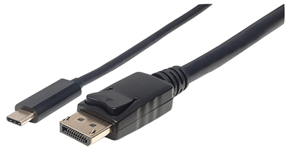 Attēls no Manhattan USB-C to DisplayPort Cable, 4K@60Hz, 1m, Male to Male, Black, Equivalent to Startech CDP2DP1MBD, Three Year Warranty, Polybag