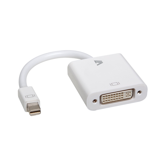 Picture of V7 White Video Adapter Mini DisplayPort Male to DVI-D Male