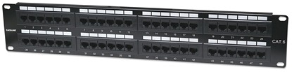 Picture of Intellinet Patch Panel, Cat6, UTP, 48-Port, 2U, Black