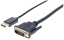 Attēls no Manhattan DisplayPort 1.2a to DVI-D 24+1 Cable, 1080p@60Hz, 3m, Male to Male, Passive, Equivalent to DP2DVIMM10, Compatible with DVD-D, Black, Three Year Warranty, Polybag