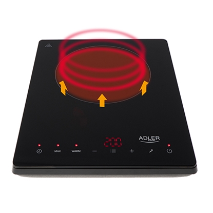 Attēls no Adler | Hob | AD 6513 | Number of burners/cooking zones 1 | LCD Display | Black | Induction